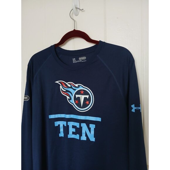 Tennessee Titans Shirt NFL Combine AuthenticbUnder Armour Men's Large Navy LS - Picture 3 of 13